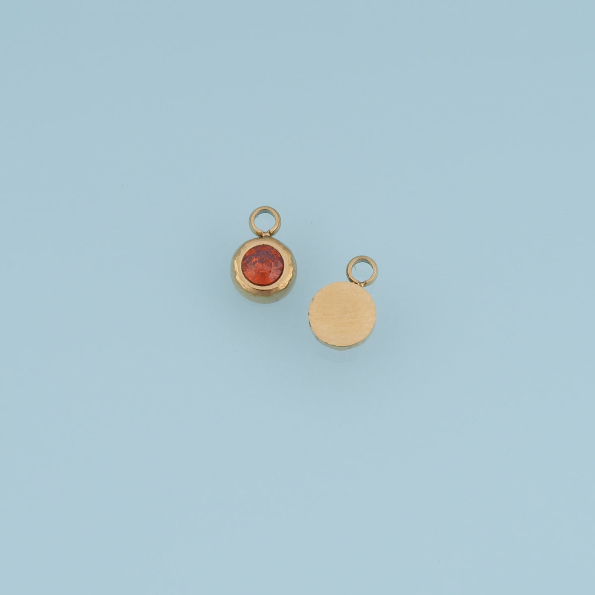 Round Crystal Pendant,14K Gold Colorful Bezel Set Charm DIY Charm for Necklace Bracelet Making