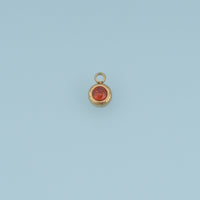 Round Crystal Pendant,14K Gold Colorful Bezel Set Charm DIY Charm for Necklace Bracelet Making