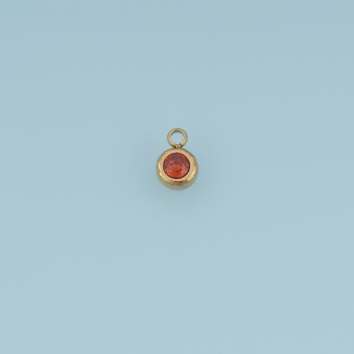 Round Crystal Pendant,14K Gold Colorful Bezel Set Charm DIY Charm for Necklace Bracelet Making