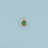 Round Crystal Pendant,14K Gold Colorful Bezel Set Charm DIY Charm for Necklace Bracelet Making