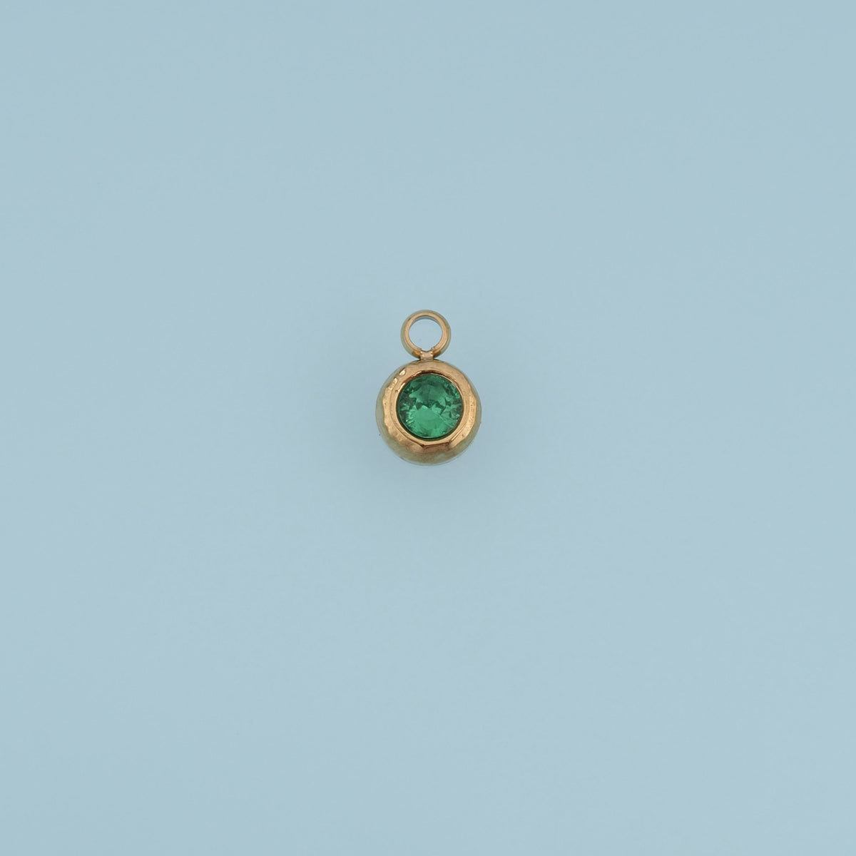 Round Crystal Pendant,14K Gold Colorful Bezel Set Charm DIY Charm for Necklace Bracelet Making
