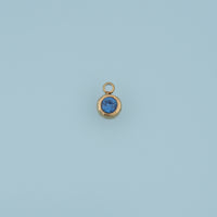 Round Crystal Pendant,14K Gold Colorful Bezel Set Charm DIY Charm for Necklace Bracelet Making