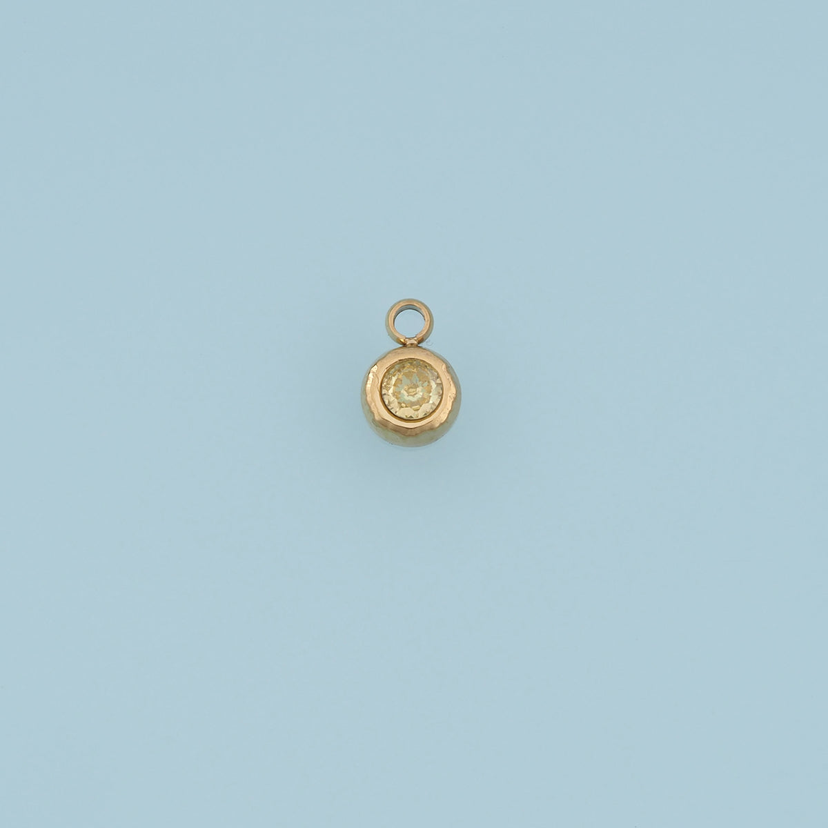 Round Crystal Pendant,14K Gold Colorful Bezel Set Charm DIY Charm for Necklace Bracelet Making