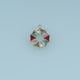 Triangle Crystal Wreath Pendant,14K Gold Silver Colorful Geometric Charm DIY Charm for Necklace Bracelet Making