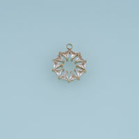 Triangle Crystal Wreath Pendant,14K Gold Silver Colorful Geometric Charm DIY Charm for Necklace Bracelet Making