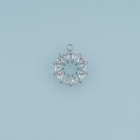 Triangle Crystal Wreath Pendant,14K Gold Silver Colorful Geometric Charm DIY Charm for Necklace Bracelet Making