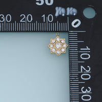 Crystal Star Flower Pendant,14K Gold Clear Rhinestone Geometric Charm DIY Charm for Necklace Bracelet Making