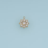 Crystal Star Flower Pendant,14K Gold Clear Rhinestone Geometric Charm DIY Charm for Necklace Bracelet Making