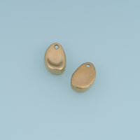 Irregular Teardrop Pendant,14K Gold Silver Brushed Textured Charm DIY Charm for Necklace Bracelet Making
