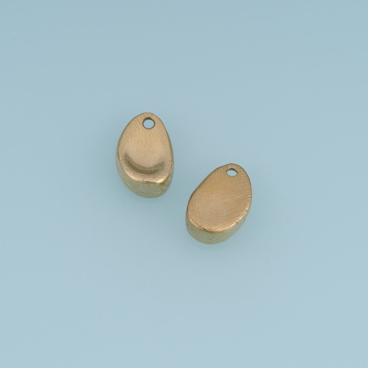 Irregular Teardrop Pendant,14K Gold Silver Brushed Textured Charm DIY Charm for Necklace Bracelet Making