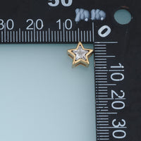 Double Star Crystal Pendant,14K Gold Clear Star Charm DIY Charm for Necklace Bracelet Making