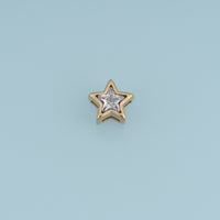Double Star Crystal Pendant,14K Gold Clear Star Charm DIY Charm for Necklace Bracelet Making