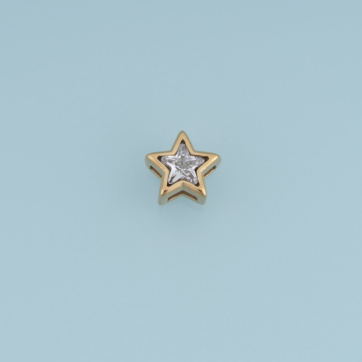 Double Star Crystal Pendant,14K Gold Clear Star Charm DIY Charm for Necklace Bracelet Making