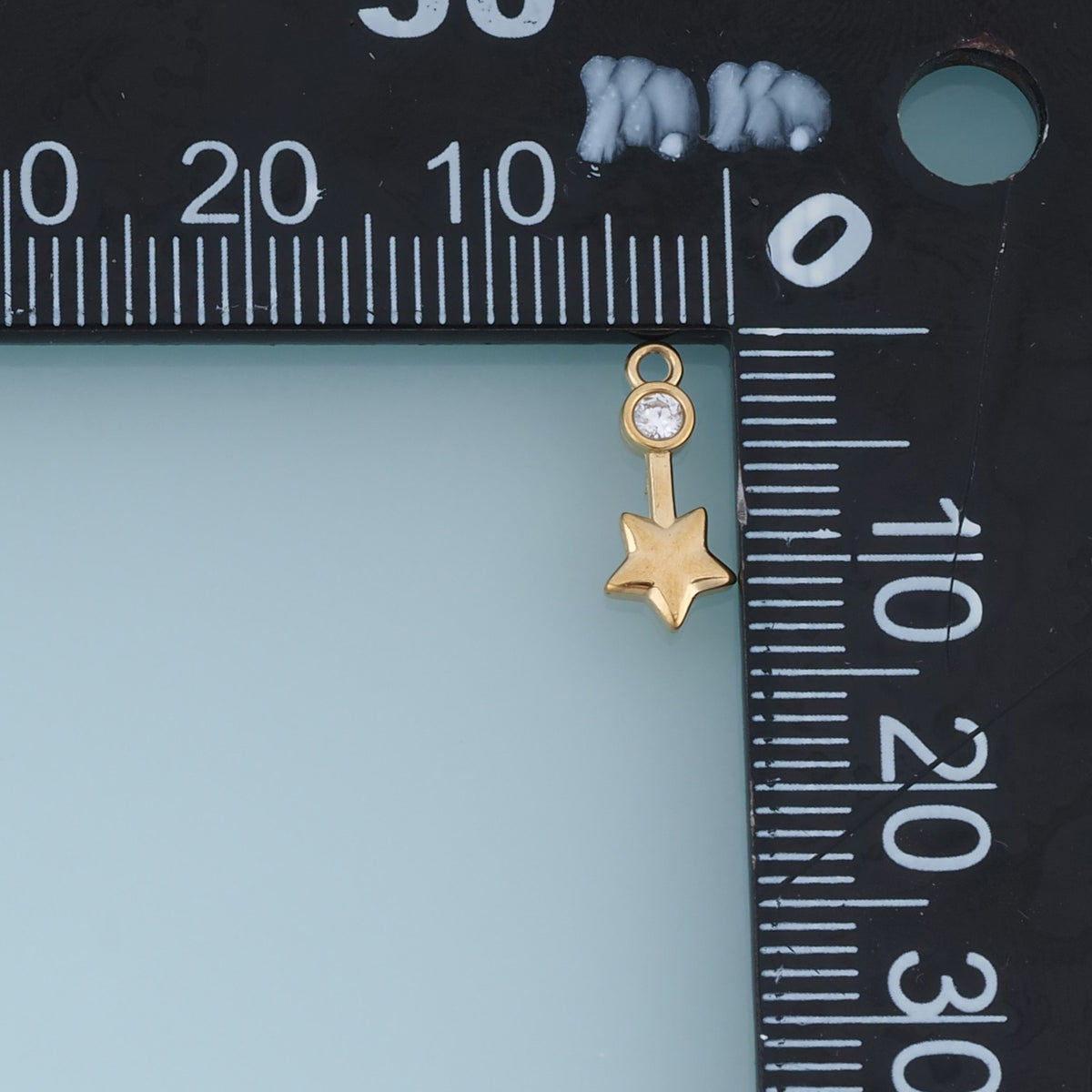 Dangling Star Pendant,14K Gold Dainty Crystal Star Charm DIY Charm for Necklace Bracelet Making