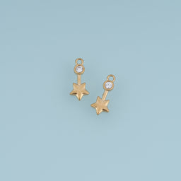 Dangling Star Pendant,14K Gold Dainty Crystal Star Charm DIY Charm for Necklace Bracelet Making