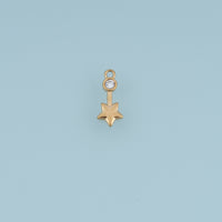 Dangling Star Pendant,14K Gold Dainty Crystal Star Charm DIY Charm for Necklace Bracelet Making