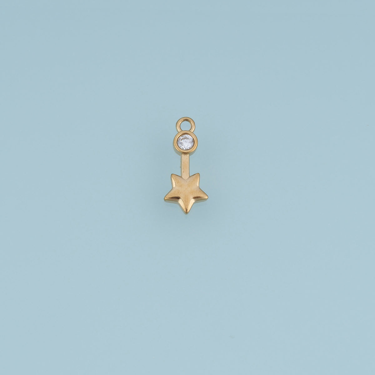 Dangling Star Pendant,14K Gold Dainty Crystal Star Charm DIY Charm for Necklace Bracelet Making