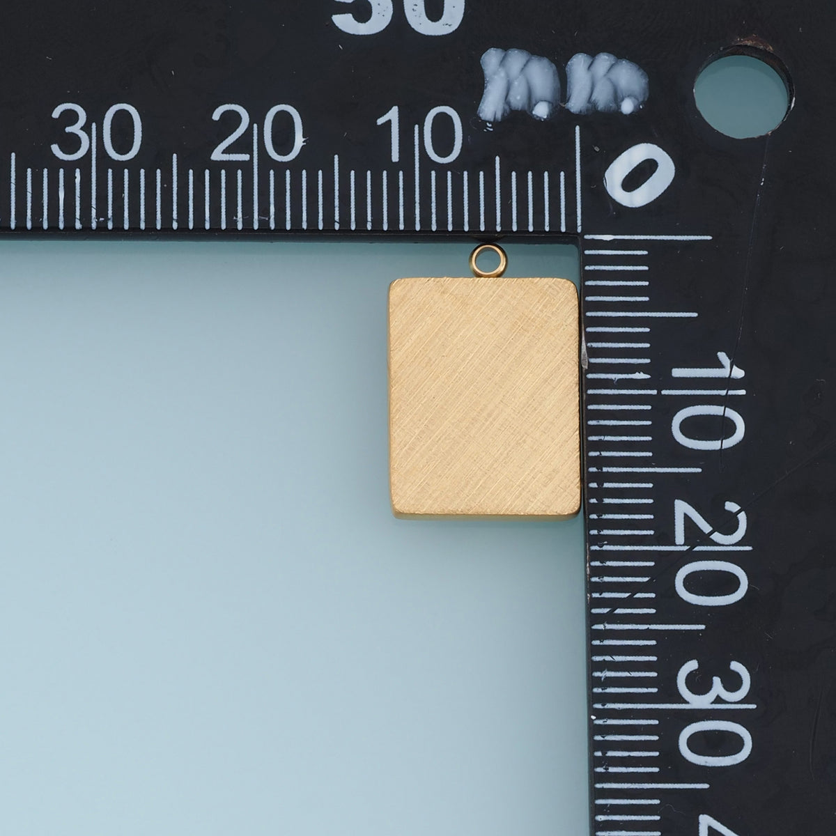Rectangular Blank Pendant,14K Gold Brushed Textured Tag Charm DIY Charm for Necklace Bracelet Making