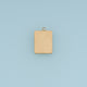 Rectangular Blank Pendant,14K Gold Brushed Textured Tag Charm DIY Charm for Necklace Bracelet Making