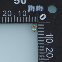 Heart Crystal Pendant,14K Gold Silver Blue Clear Gemstone Charm DIY Charm for Necklace Bracelet Making