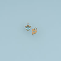 Heart Crystal Pendant,14K Gold Silver Blue Clear Gemstone Charm DIY Charm for Necklace Bracelet Making