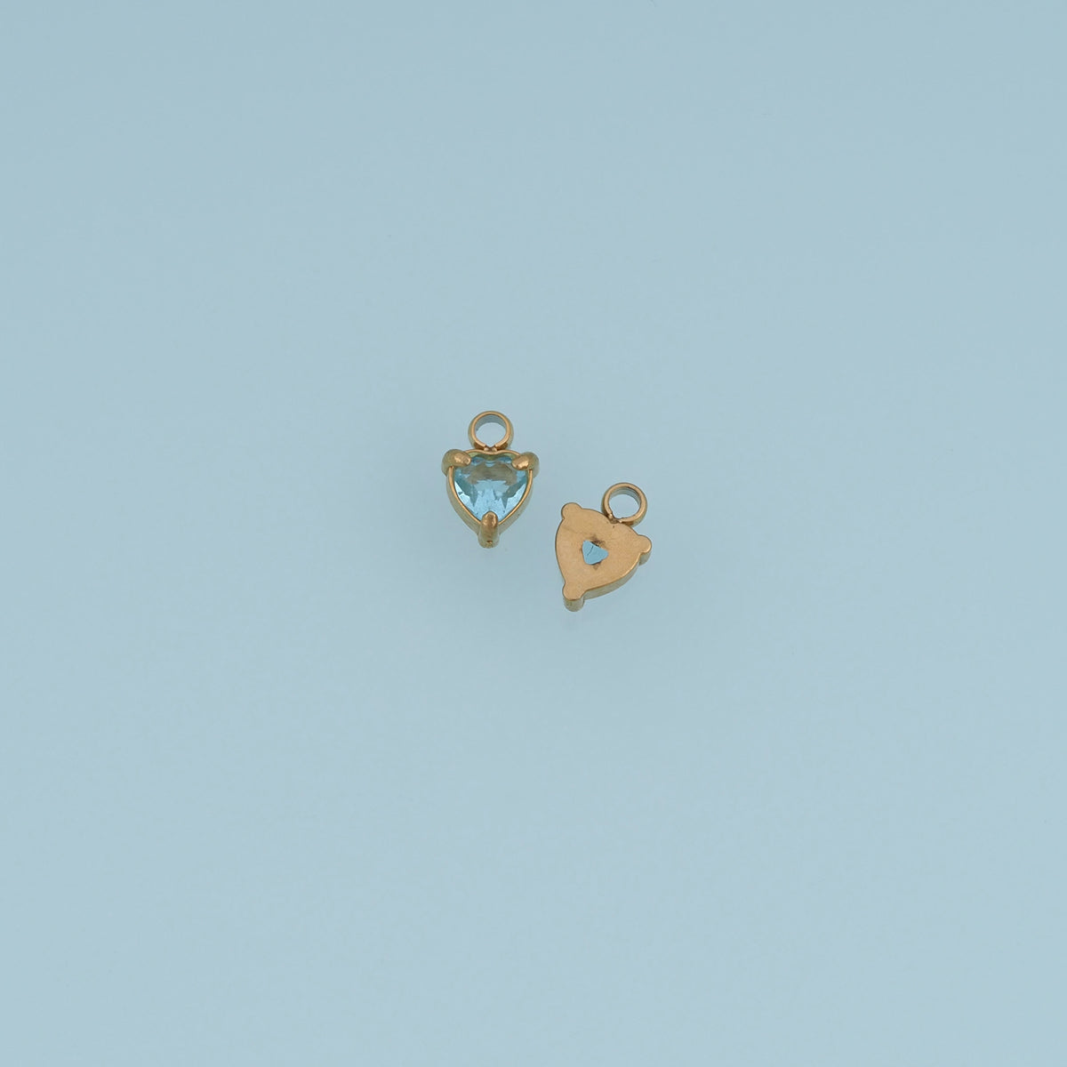 Heart Crystal Pendant,14K Gold Silver Blue Clear Gemstone Charm DIY Charm for Necklace Bracelet Making