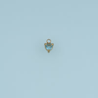Heart Crystal Pendant,14K Gold Silver Blue Clear Gemstone Charm DIY Charm for Necklace Bracelet Making