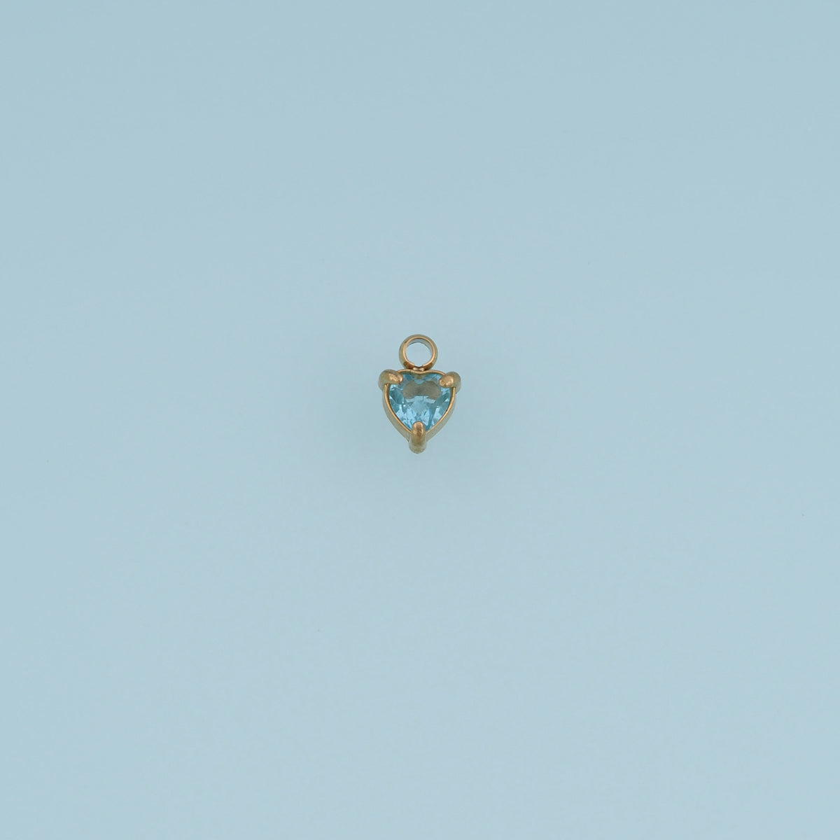 Heart Crystal Pendant,14K Gold Silver Blue Clear Gemstone Charm DIY Charm for Necklace Bracelet Making
