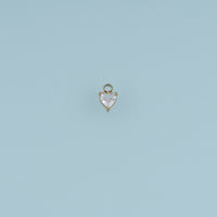 Heart Crystal Pendant,14K Gold Silver Blue Clear Gemstone Charm DIY Charm for Necklace Bracelet Making