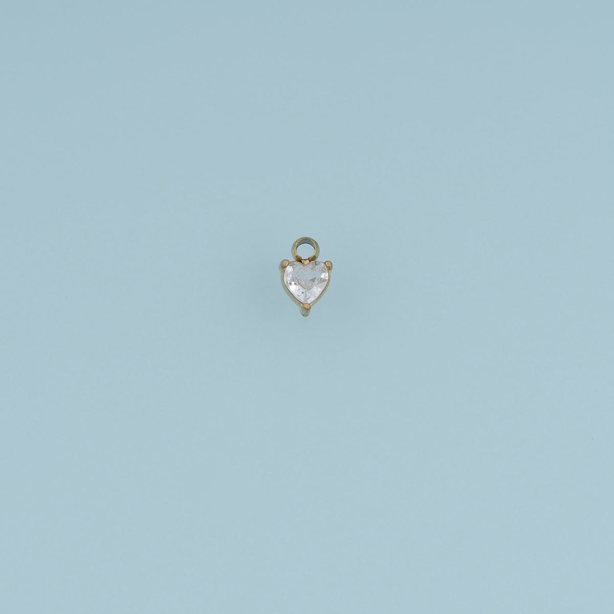 Heart Crystal Pendant,14K Gold Silver Blue Clear Gemstone Charm DIY Charm for Necklace Bracelet Making