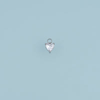 Heart Crystal Pendant,14K Gold Silver Blue Clear Gemstone Charm DIY Charm for Necklace Bracelet Making