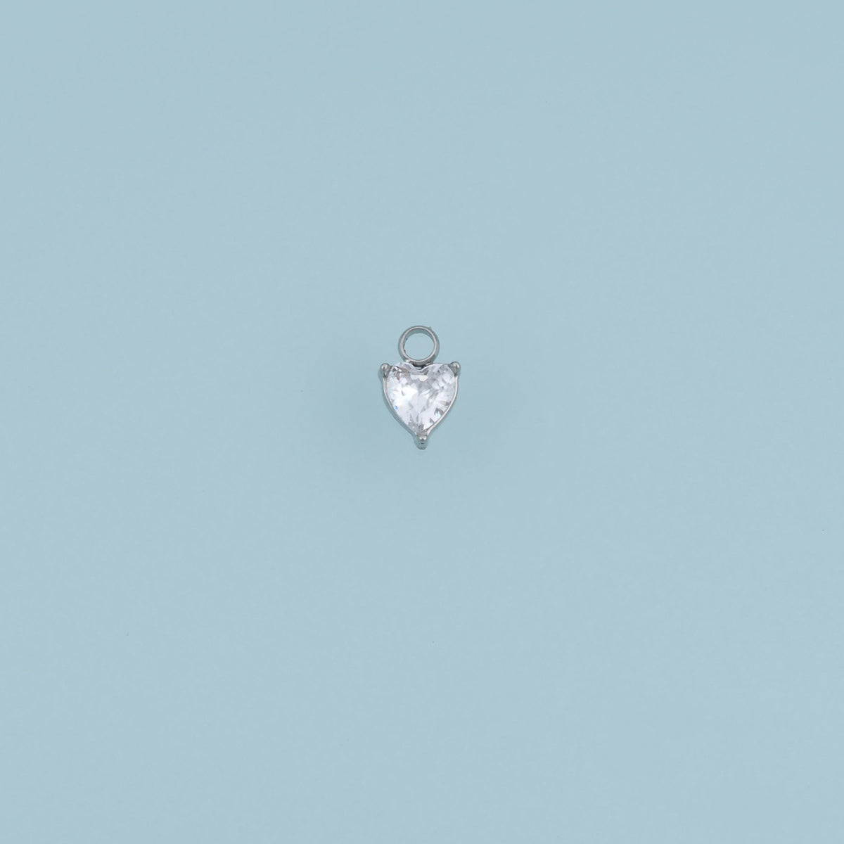 Heart Crystal Pendant,14K Gold Silver Blue Clear Gemstone Charm DIY Charm for Necklace Bracelet Making