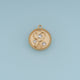 Round Floral Crystal Pendant,14K Gold Vintage Textured Flower Charm DIY Charm for Necklace Bracelet Making