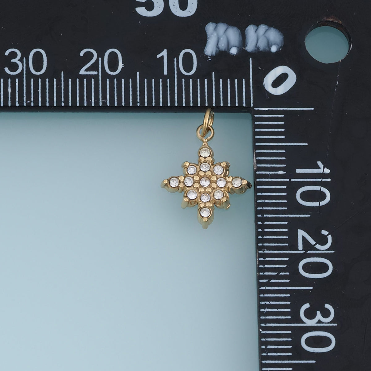 Crystal Star Pendant,14K Gold Sparkling Rhinestone Star Charm DIY Charm for Necklace Bracelet Making