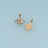 Crystal Star Pendant,14K Gold Sparkling Rhinestone Star Charm DIY Charm for Necklace Bracelet Making