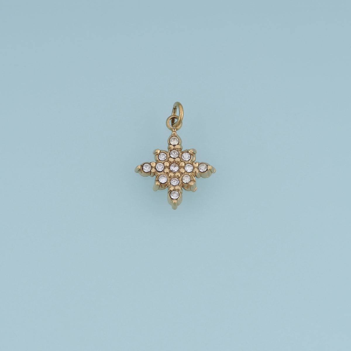 Crystal Star Pendant,14K Gold Sparkling Rhinestone Star Charm DIY Charm for Necklace Bracelet Making