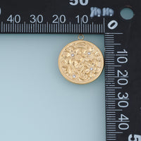 Round Floral Medallion Pendant,14K Gold Vintage Crystal Flower Charm DIY Charm for Necklace Bracelet Making