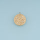 Round Floral Medallion Pendant,14K Gold Vintage Crystal Flower Charm DIY Charm for Necklace Bracelet Making