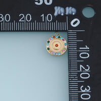 Round Rainbow Crystal Pendant,14K Gold Silver Colorful Rhinestone Charm DIY Charm for Necklace Bracelet Making
