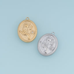 Celestial Sun Moon Hand Pendant,14K Gold Silver Vintage Crystal Charm DIY Charm for Necklace Bracelet Making