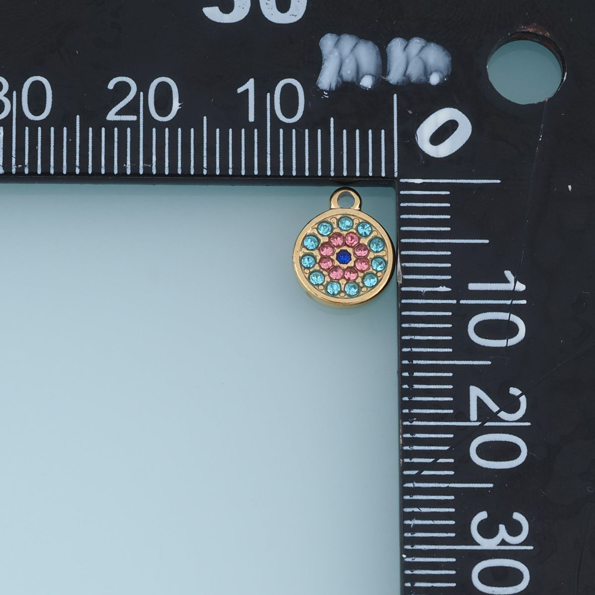 Round Colorful Crystal Pendant,14K Gold Rainbow Rhinestone Flower Charm DIY Charm for Necklace Bracelet Making