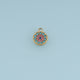 Round Colorful Crystal Pendant,14K Gold Rainbow Rhinestone Flower Charm DIY Charm for Necklace Bracelet Making