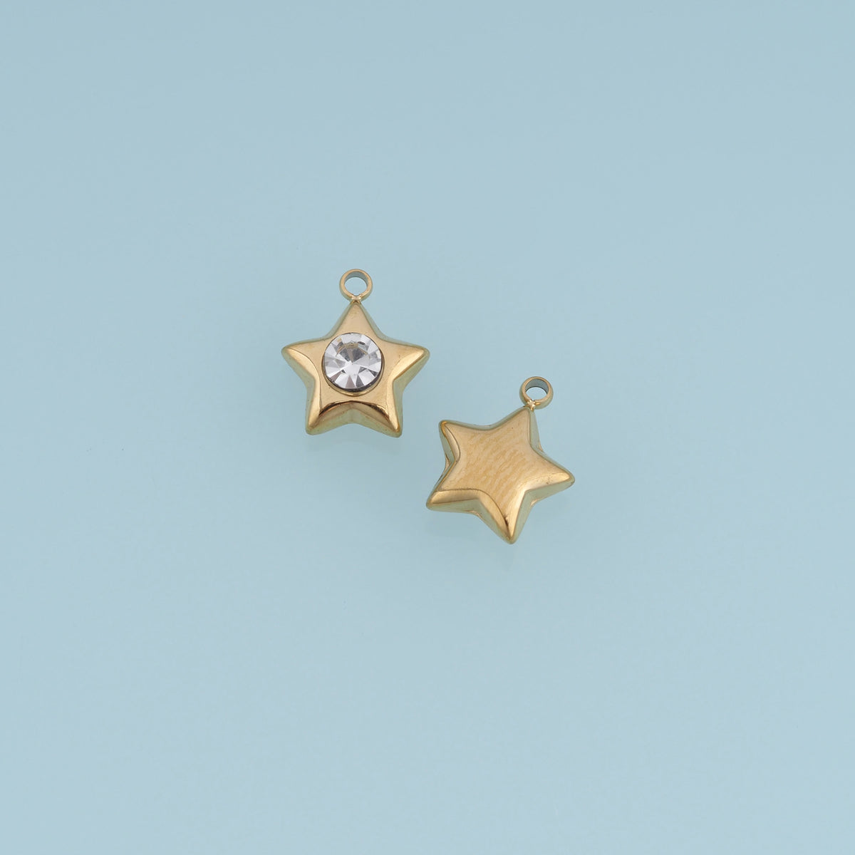 Star Crystal Pendant,14K Gold Silver Clear Gemstone Star Charm DIY Charm for Necklace Bracelet Making