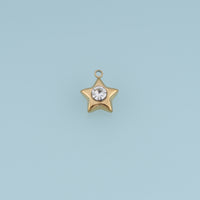 Star Crystal Pendant,14K Gold Silver Clear Gemstone Star Charm DIY Charm for Necklace Bracelet Making