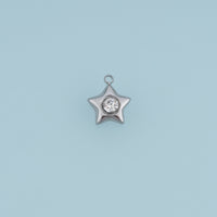 Star Crystal Pendant,14K Gold Silver Clear Gemstone Star Charm DIY Charm for Necklace Bracelet Making
