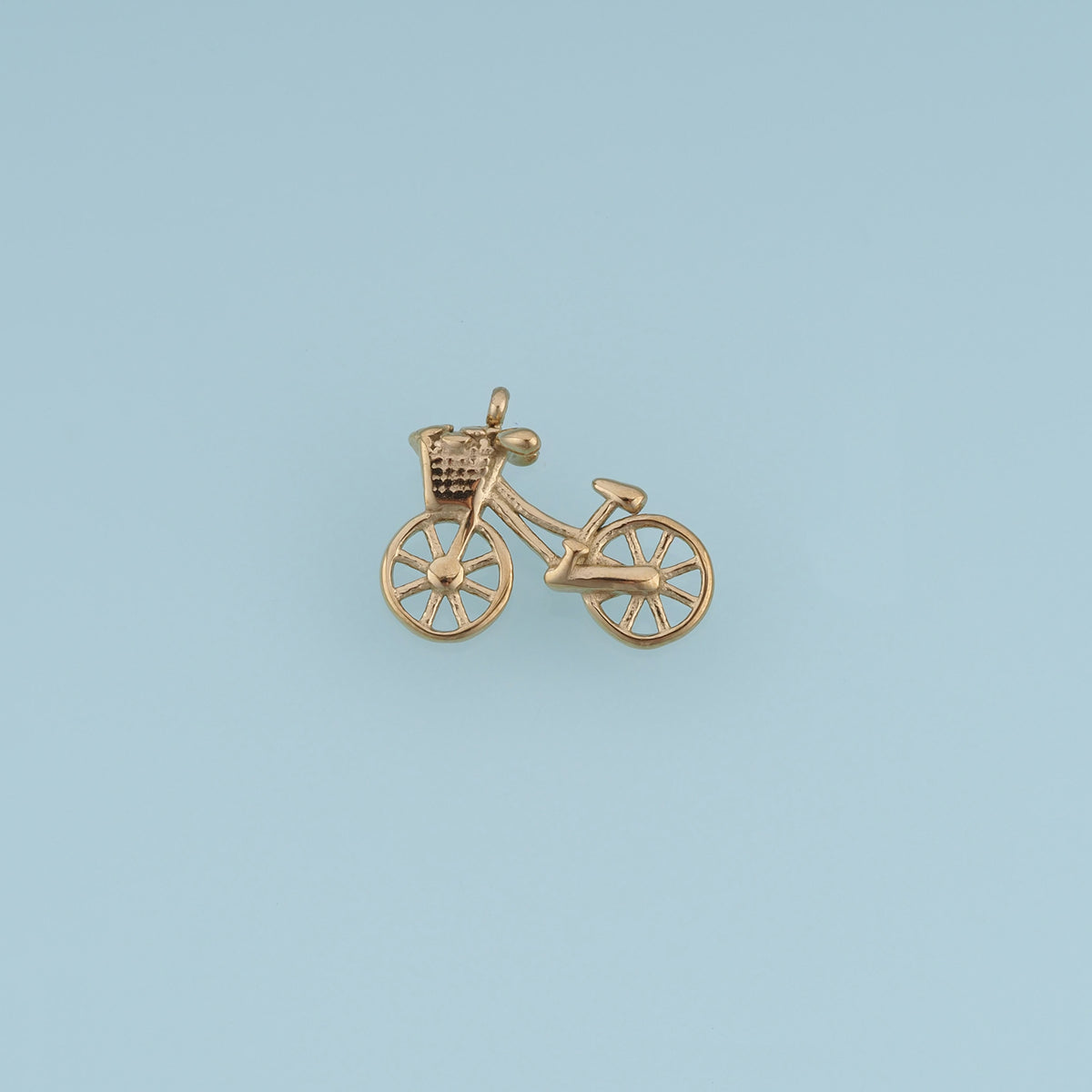 Bicycle Basket Pendant,14K Gold Silver Vintage Bike Charm DIY Charm for Necklace Bracelet Making