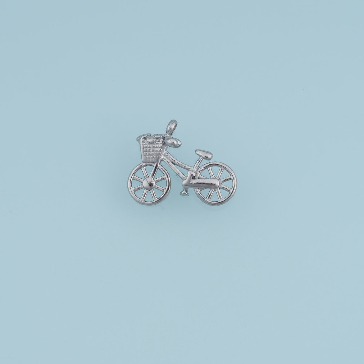 Bicycle Basket Pendant,14K Gold Silver Vintage Bike Charm DIY Charm for Necklace Bracelet Making