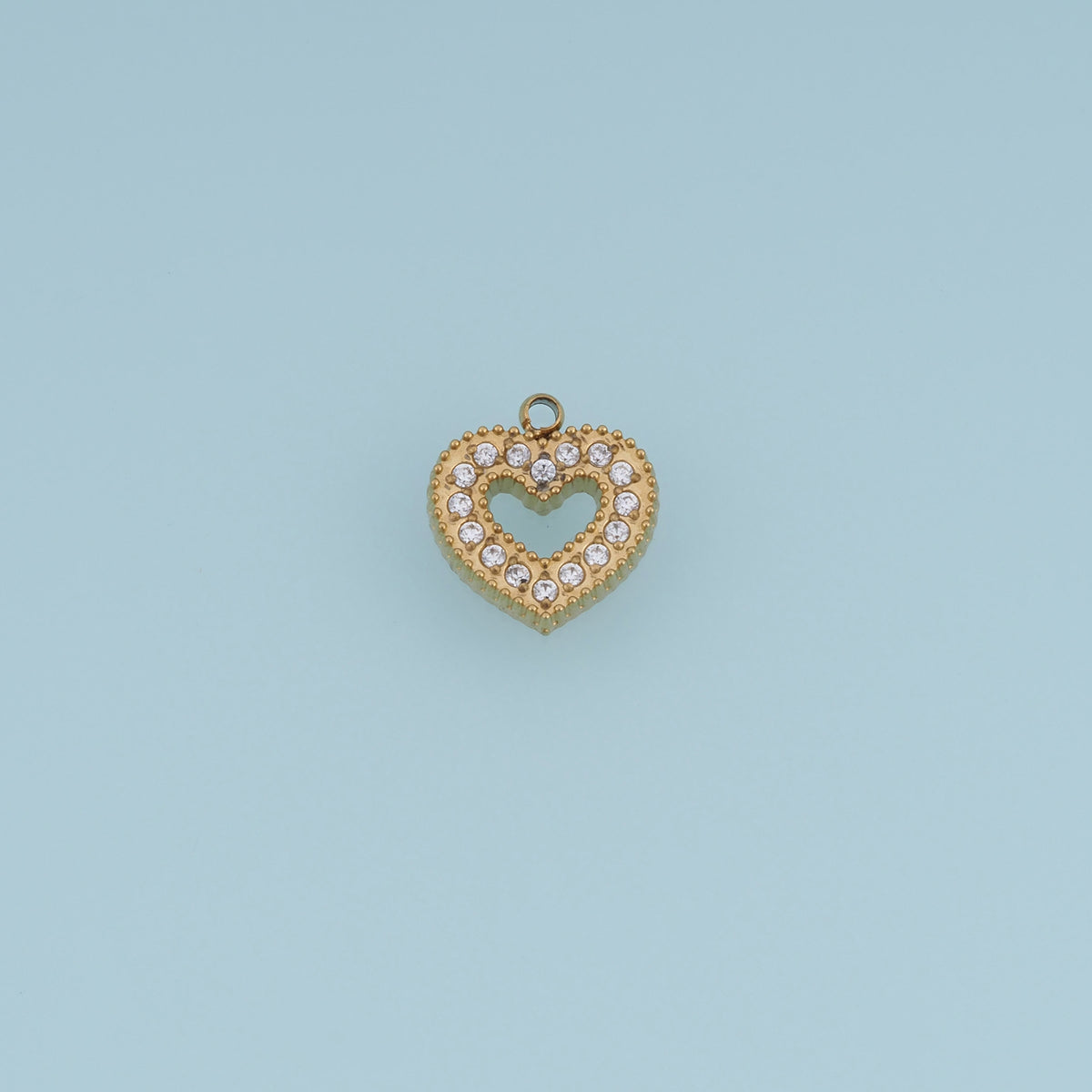 Open Heart Crystal Pendant,14K Gold Silver Sparkling Rhinestone Charm DIY Charm for Necklace Bracelet Making