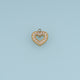 Open Heart Crystal Pendant,14K Gold Silver Sparkling Rhinestone Charm DIY Charm for Necklace Bracelet Making