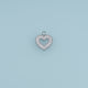Open Heart Crystal Pendant,14K Gold Silver Sparkling Rhinestone Charm DIY Charm for Necklace Bracelet Making